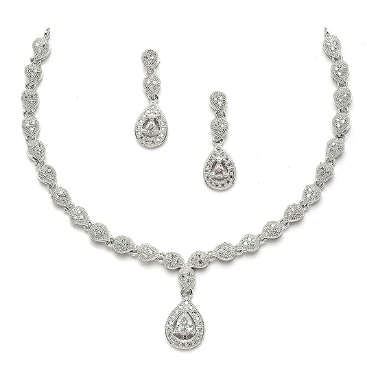 Zeneme Jewellery Set Fascinating Gold Tone Necklace Set & Earring Adorned with American Diamond Jewellery for Women and Girl